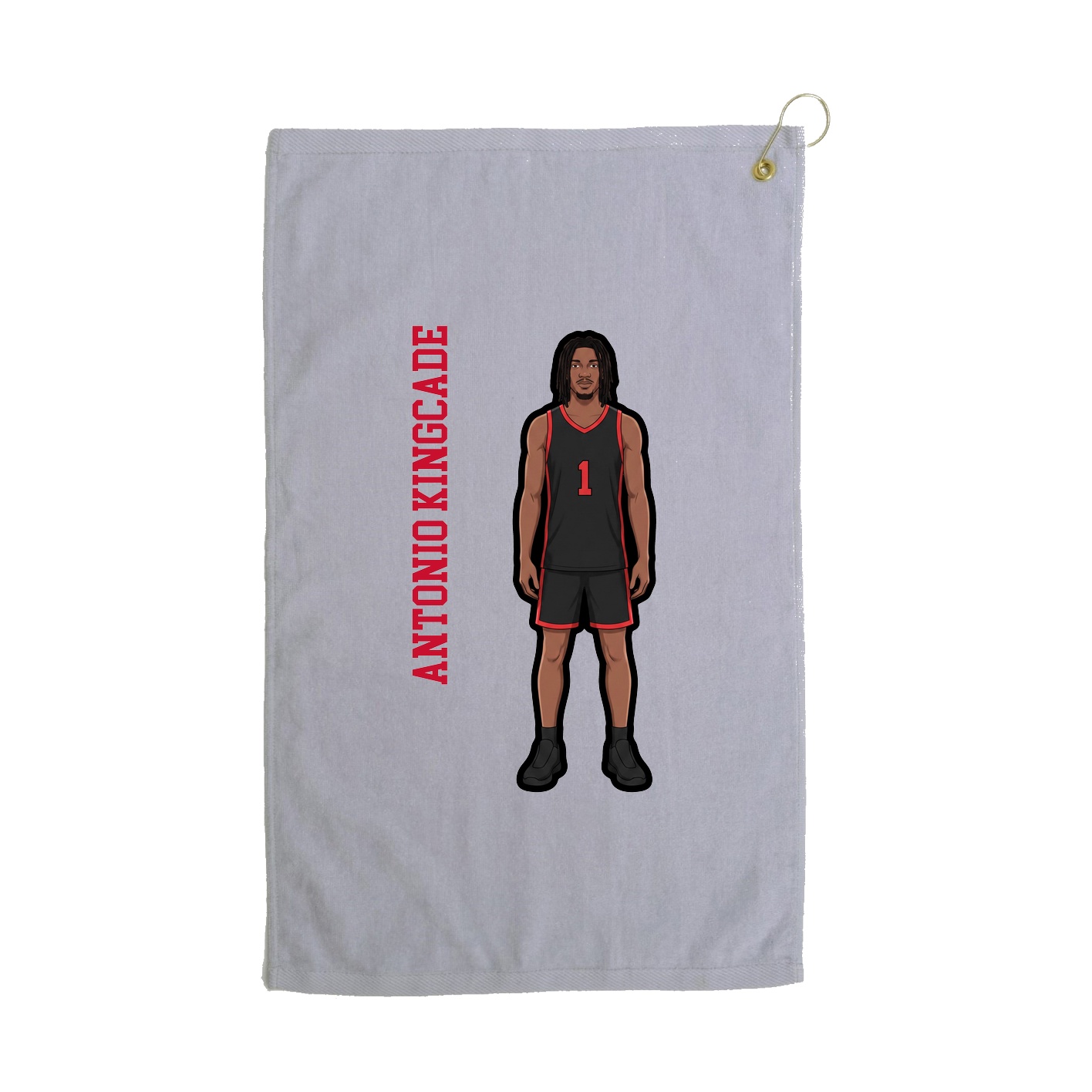 Golf Towel — Name Vertical in Grey