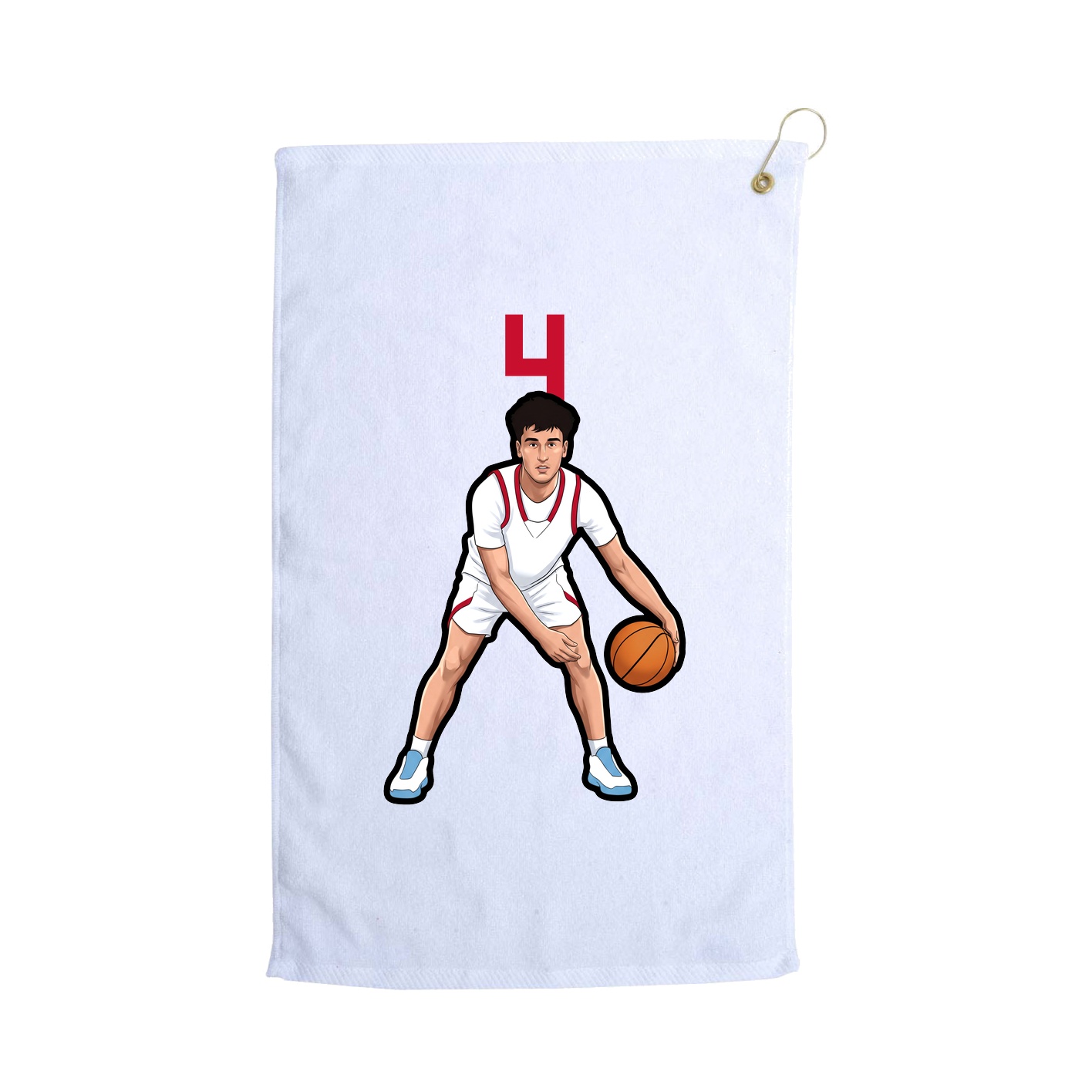 Golf Towel — Number Top in White
