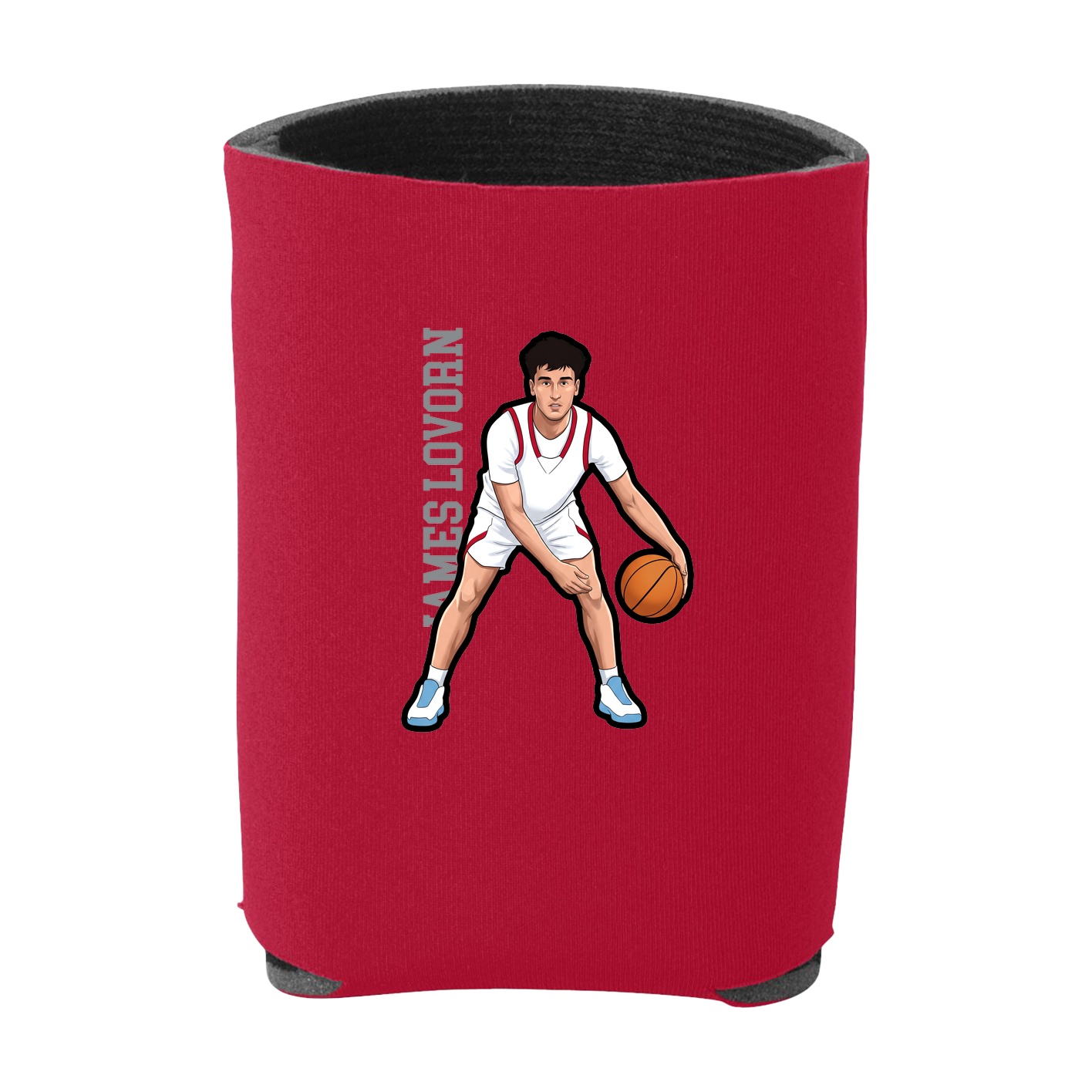 Can Holder — Name Vertical in Red