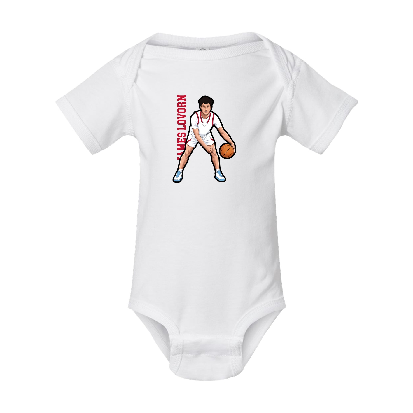 Baby Onesie — Name Vertical in White