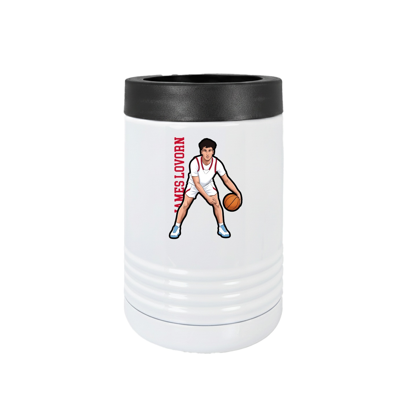 Beverage Holder — Name Vertical in White