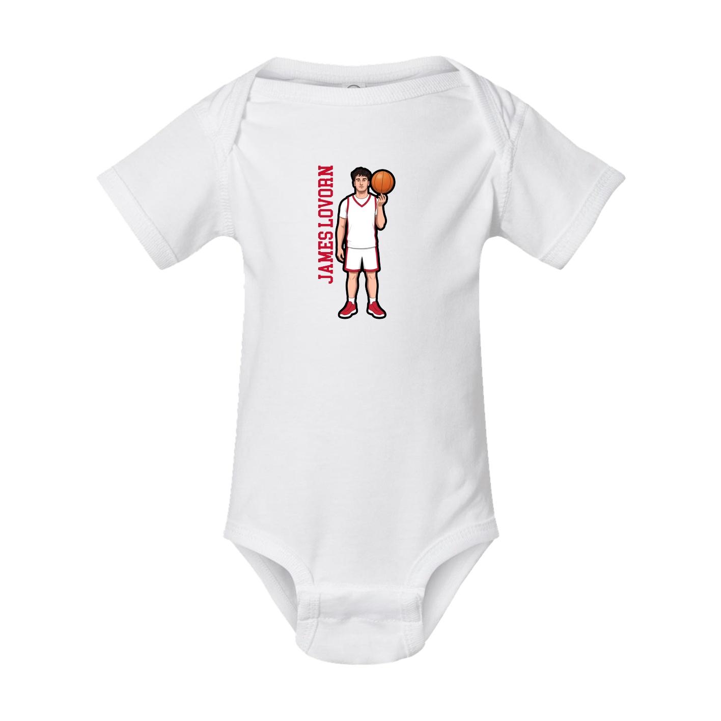 Baby Onesie — Name Vertical in White