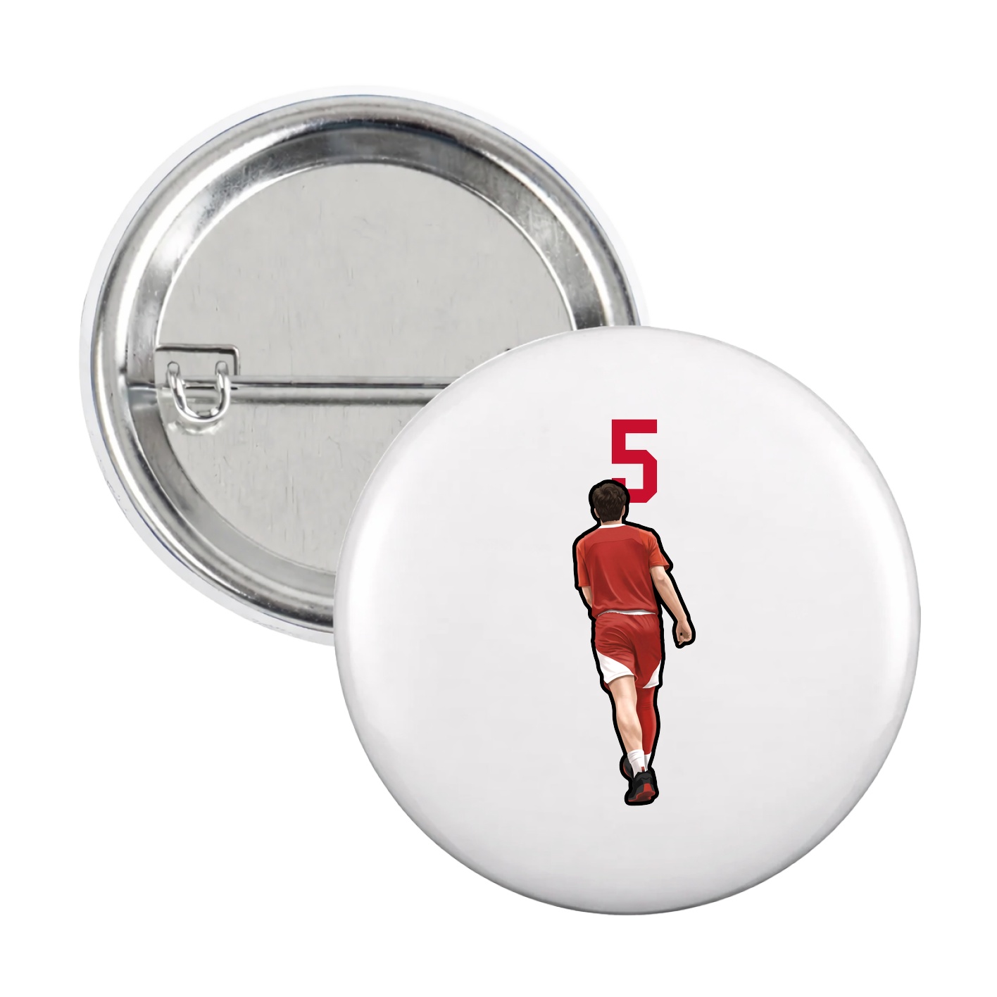 Game Day Button — Number Top in White