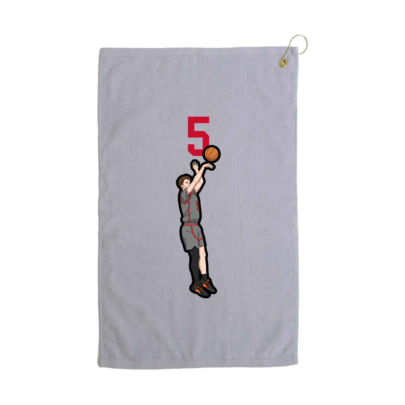 Golf Towel — Number Top in Grey