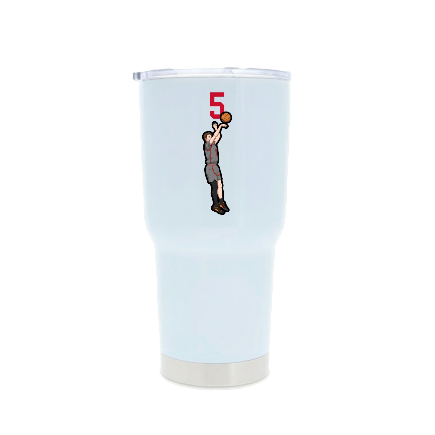 30oz Stainless Steel Tumbler — Number Top in White