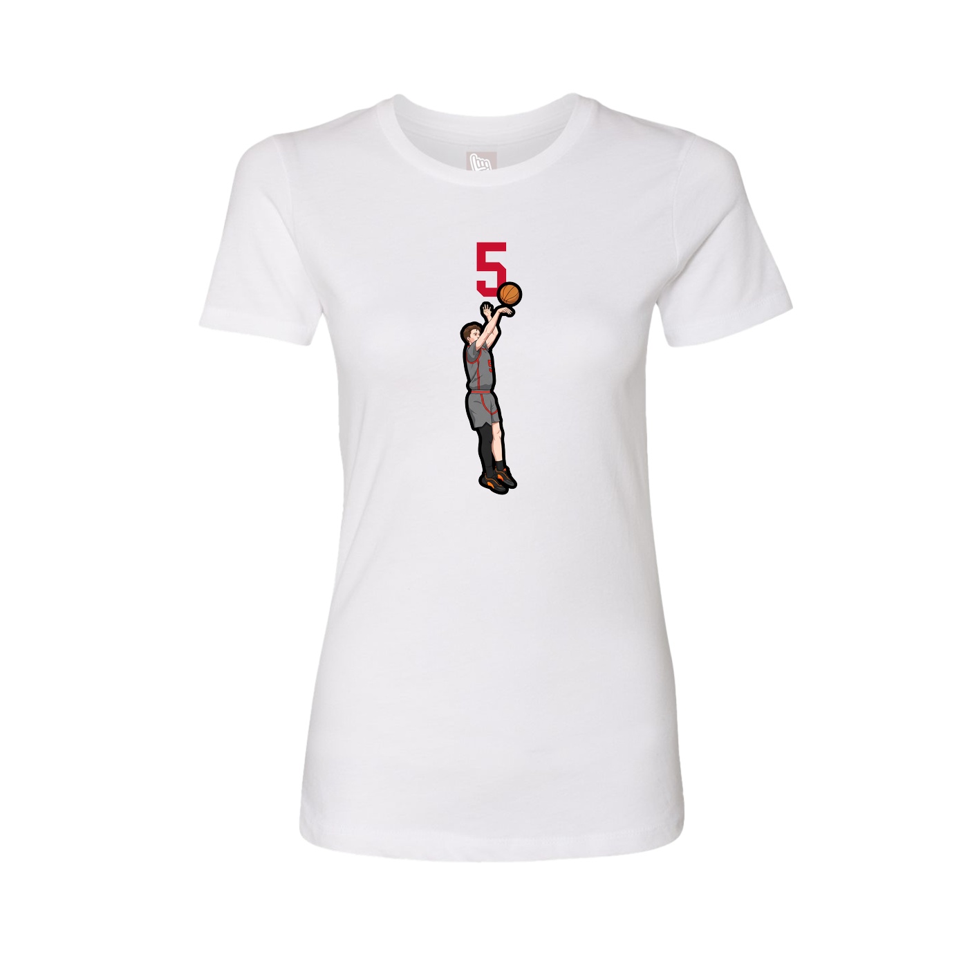 Fitted Women's Tee — Number Top in White