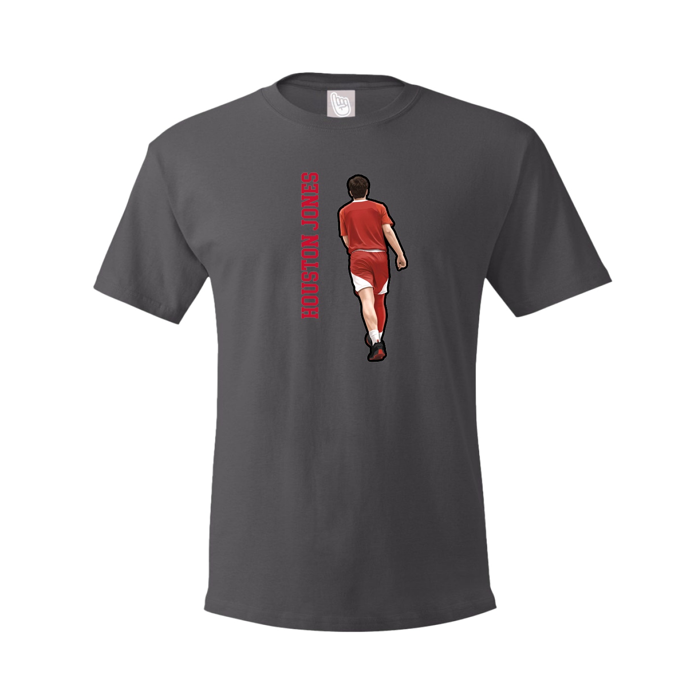 Tee — Name Vertical in Grey