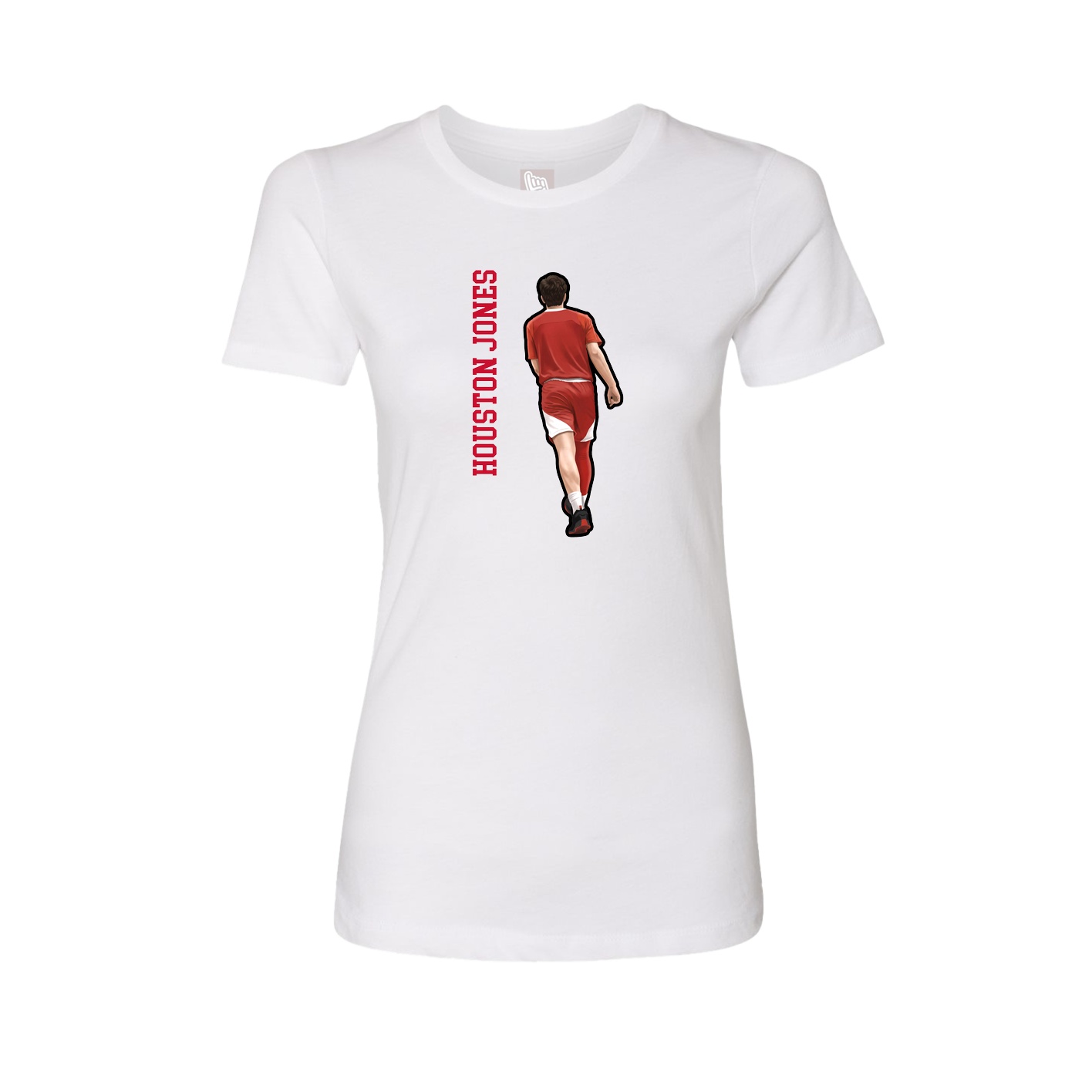 Fitted Women's Tee — Name Vertical in White