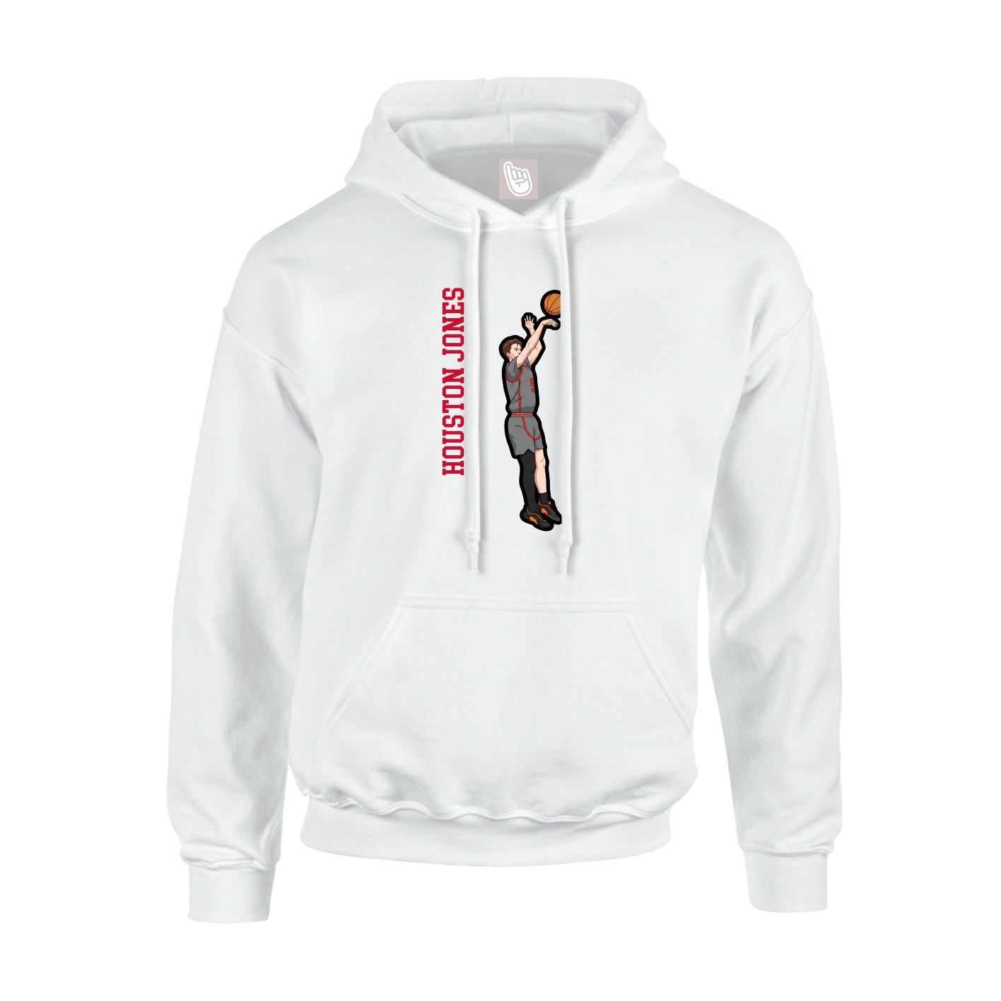 Youth Hoodie — Name Vertical in White