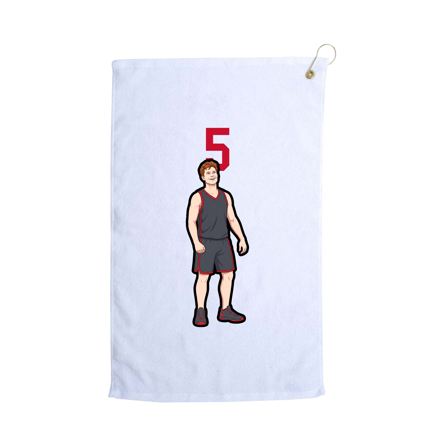 Golf Towel — Number Top in White