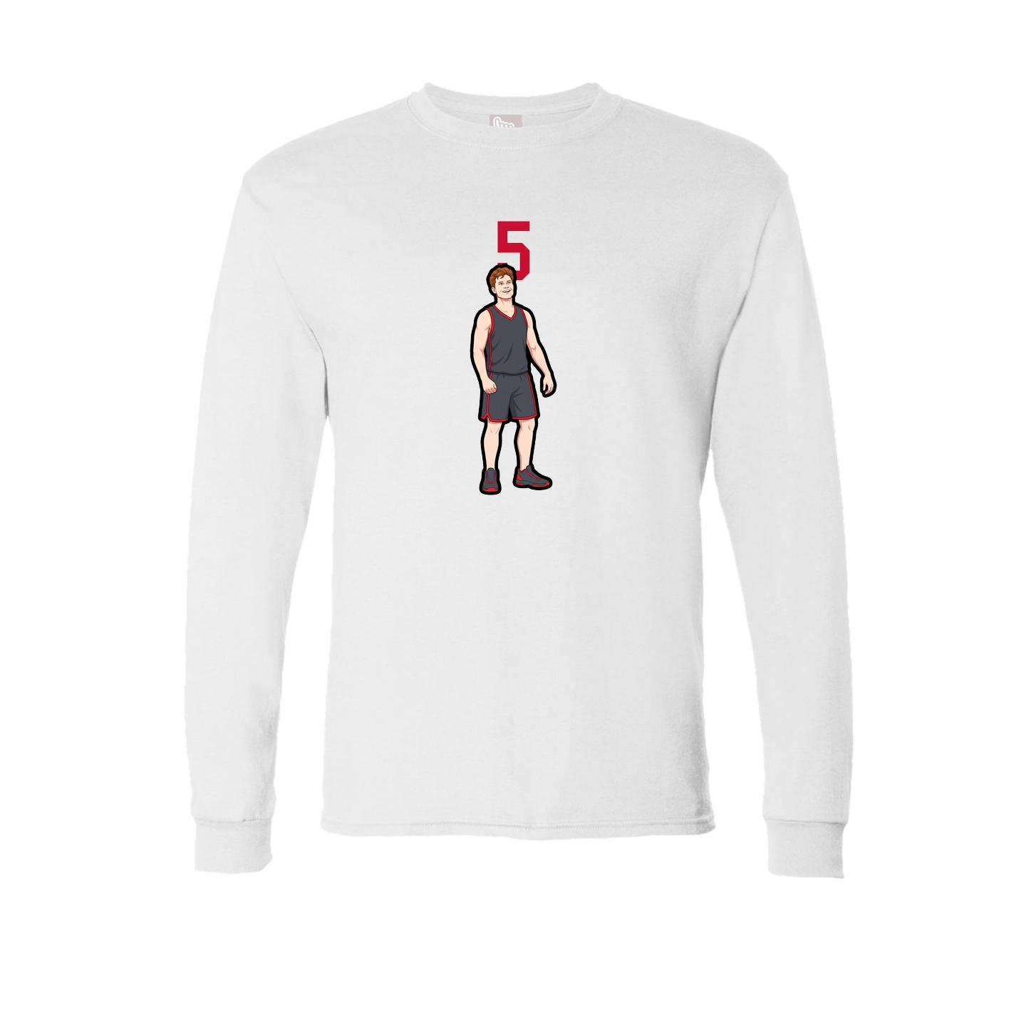 Long Sleeve Tee — Number Top in White
