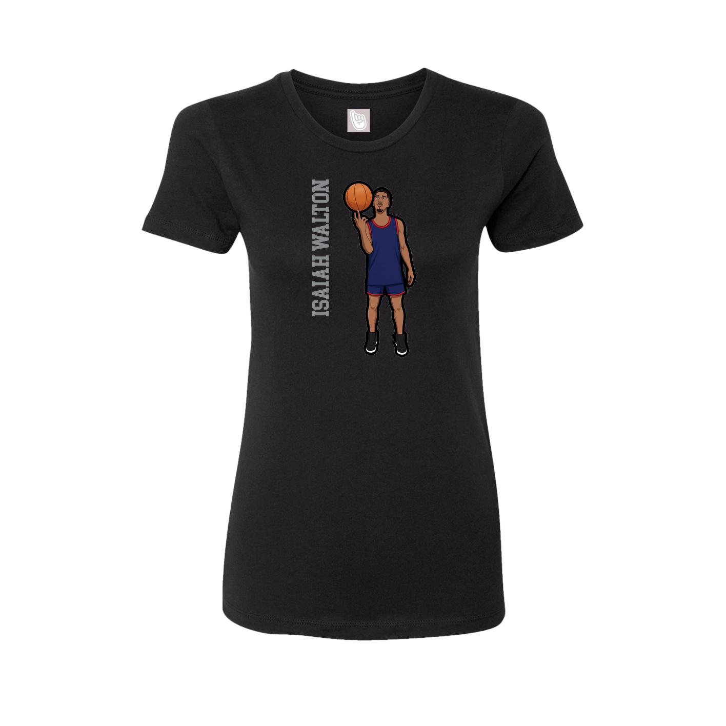 Fitted Women's Tee — Name Vertical in Black