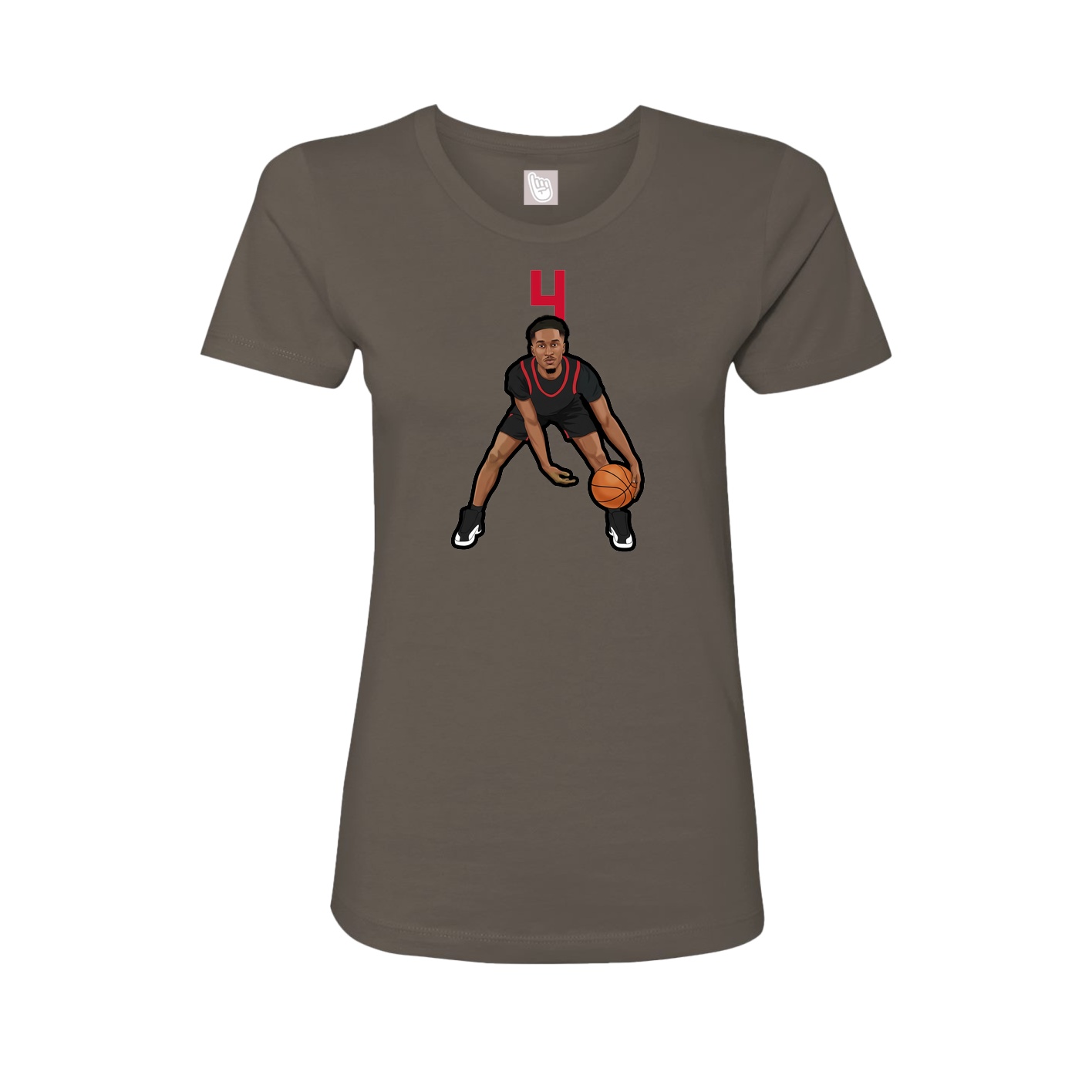 Fitted Women's Tee — Number Top in Grey