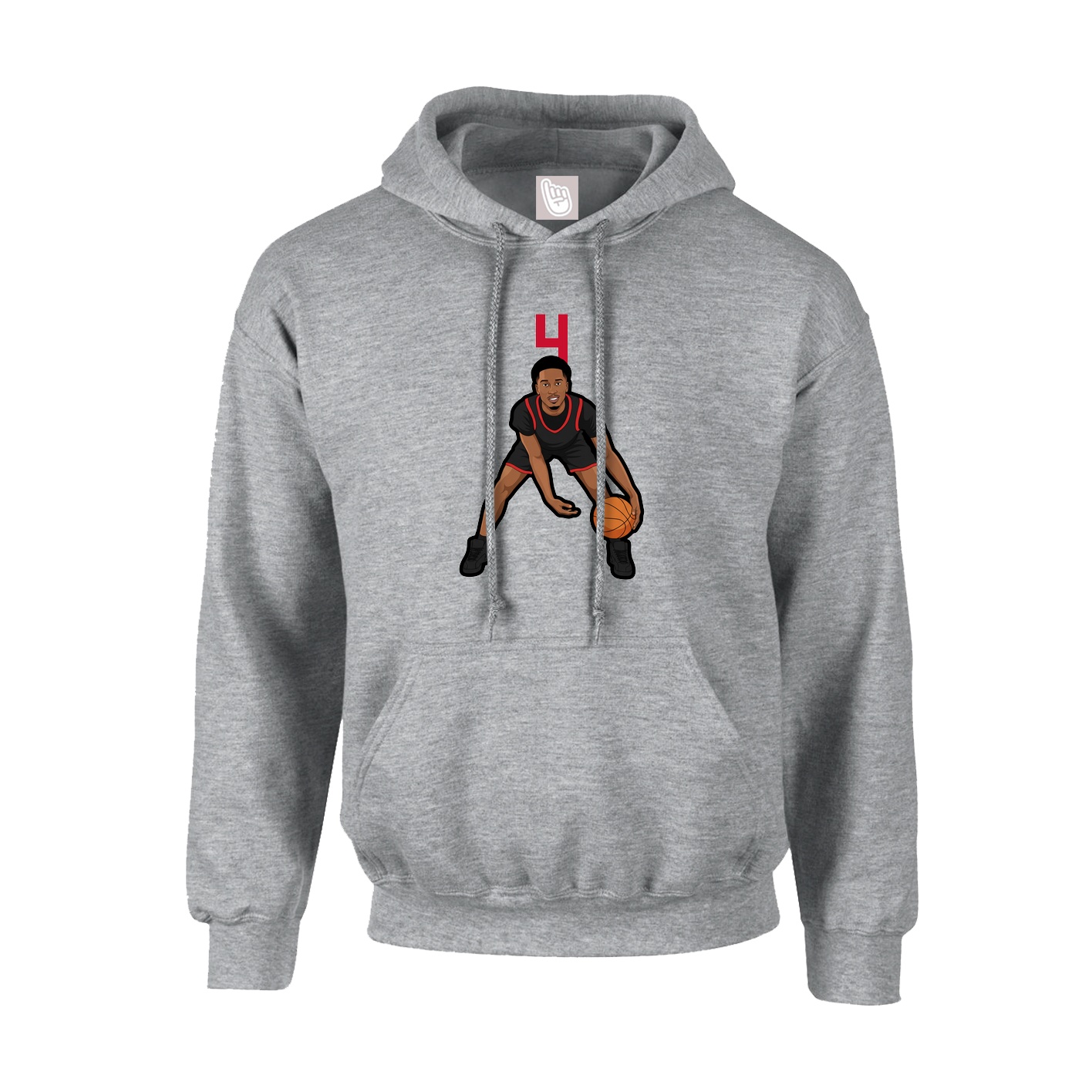 Hoodie — Number Top in Grey