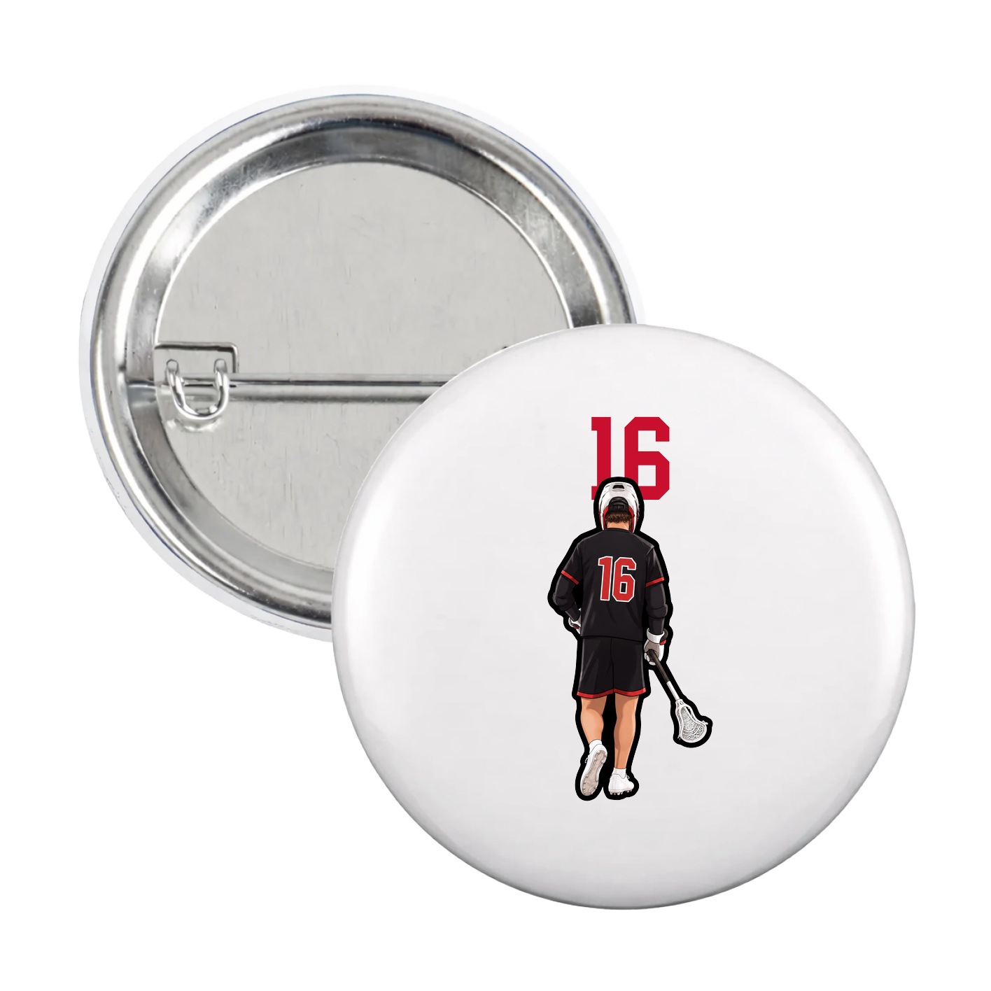 Game Day Button — Number Top in White