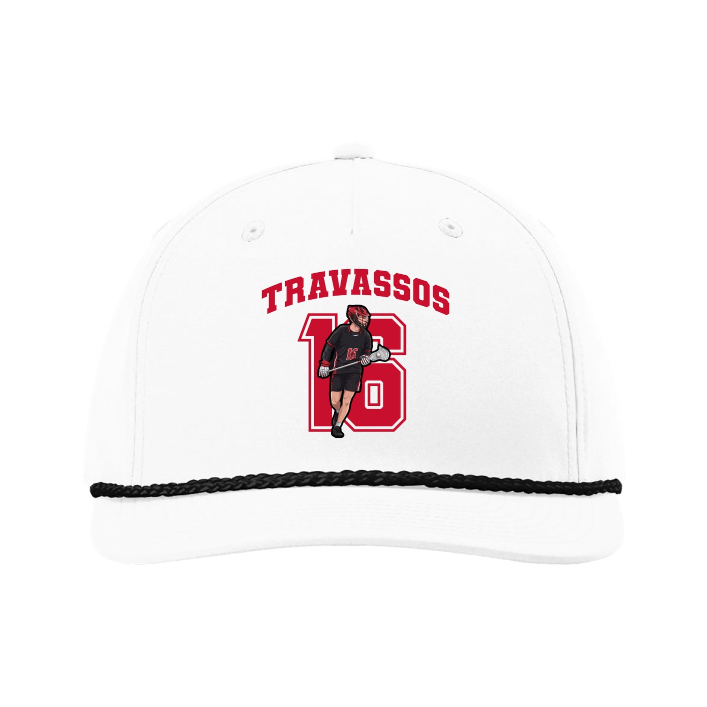 Five-Panel Classic Rope Cap — Number in White