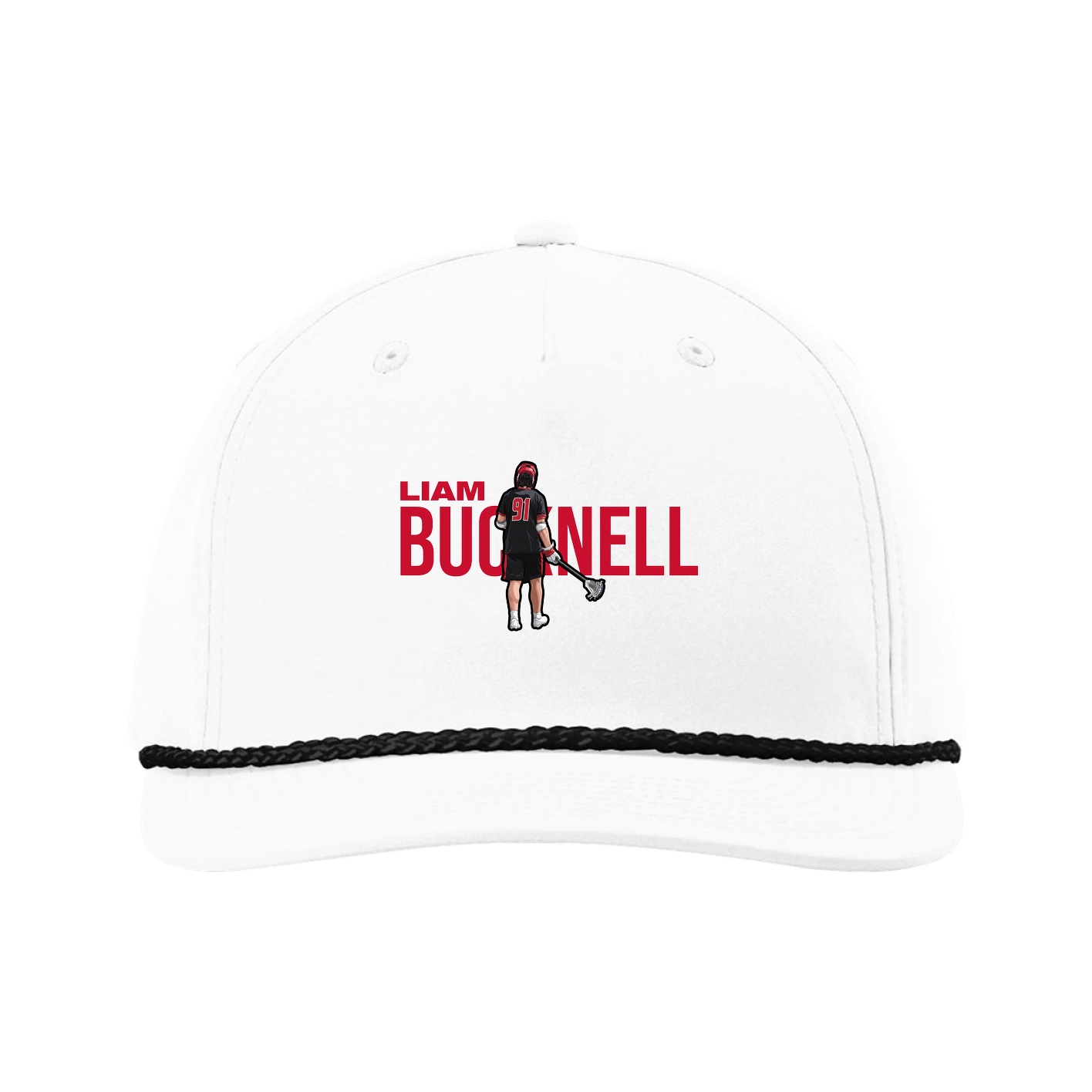 Five-Panel Classic Rope Cap — Player Name in White