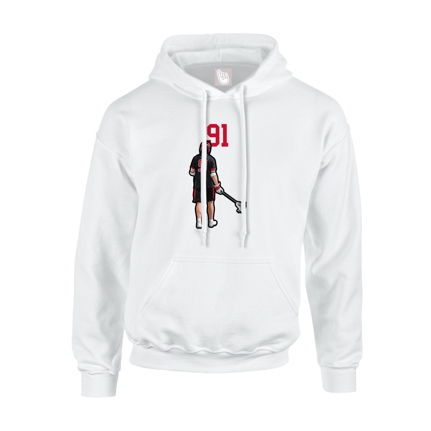 Youth Hoodie — Number Top in White