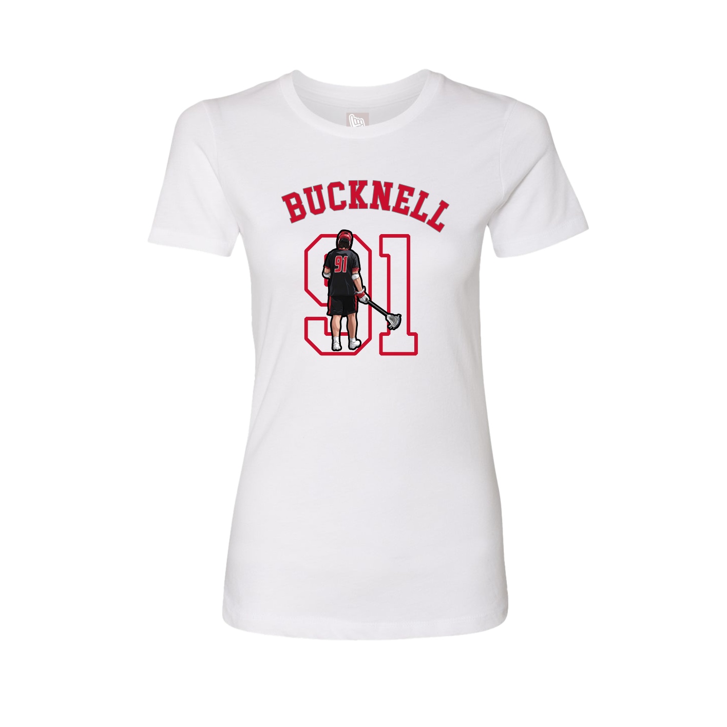 Fitted Women's Tee — Shirsey Arch in White