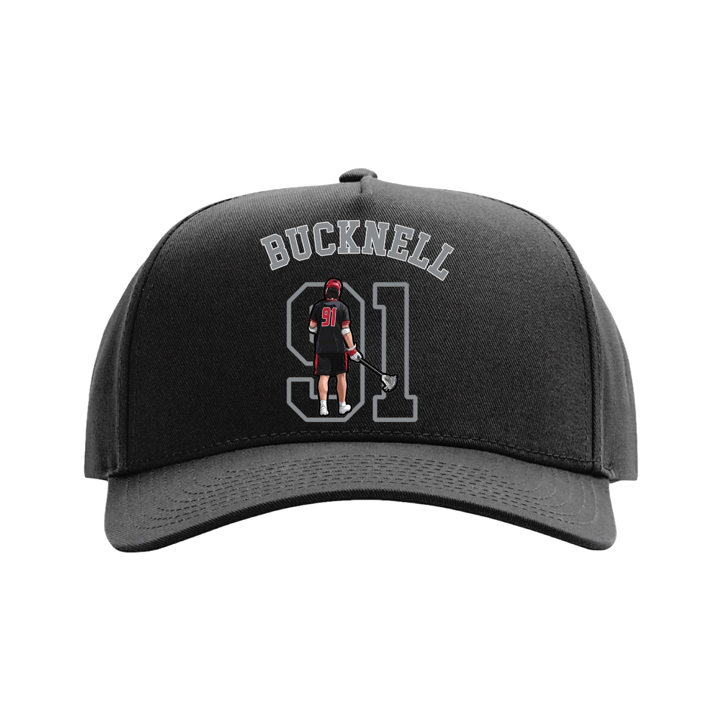 Full Fabric Five-Panel Champ Cap — Shirsey Arch in Black