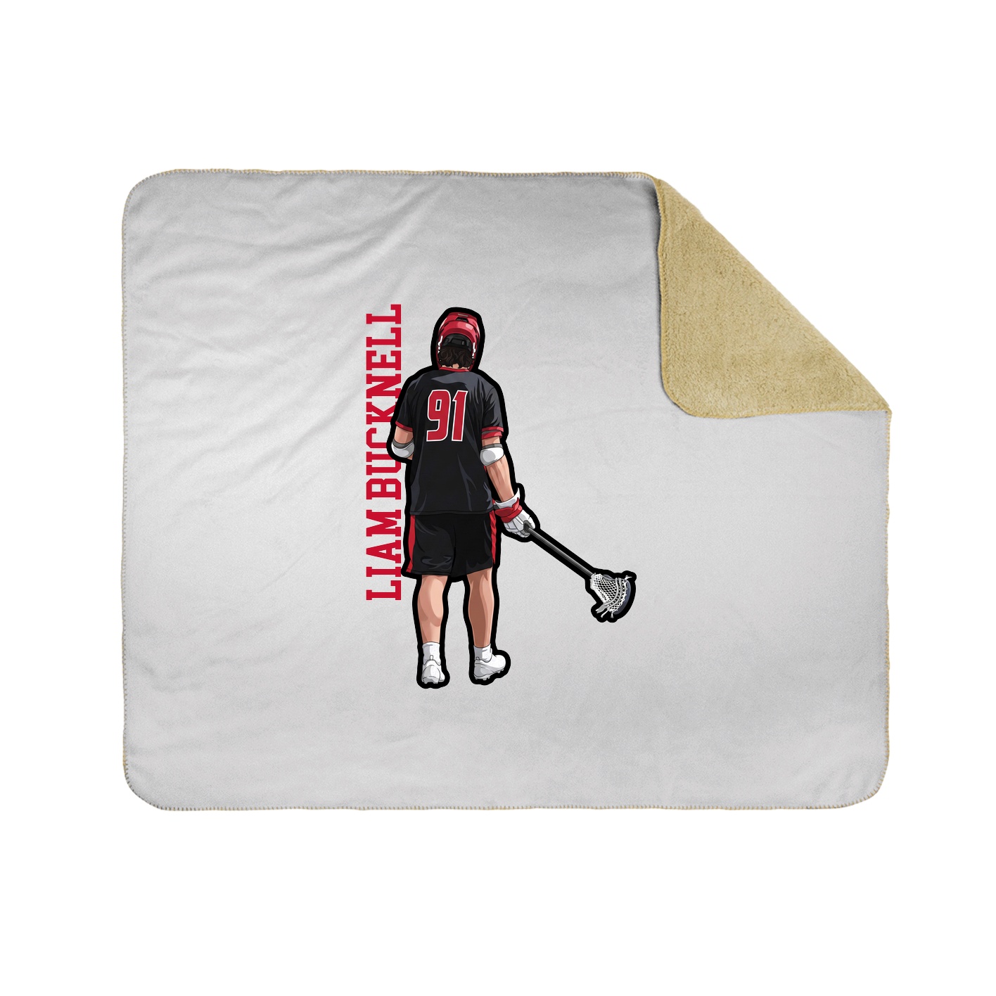 Throw Blanket — Name Vertical in White