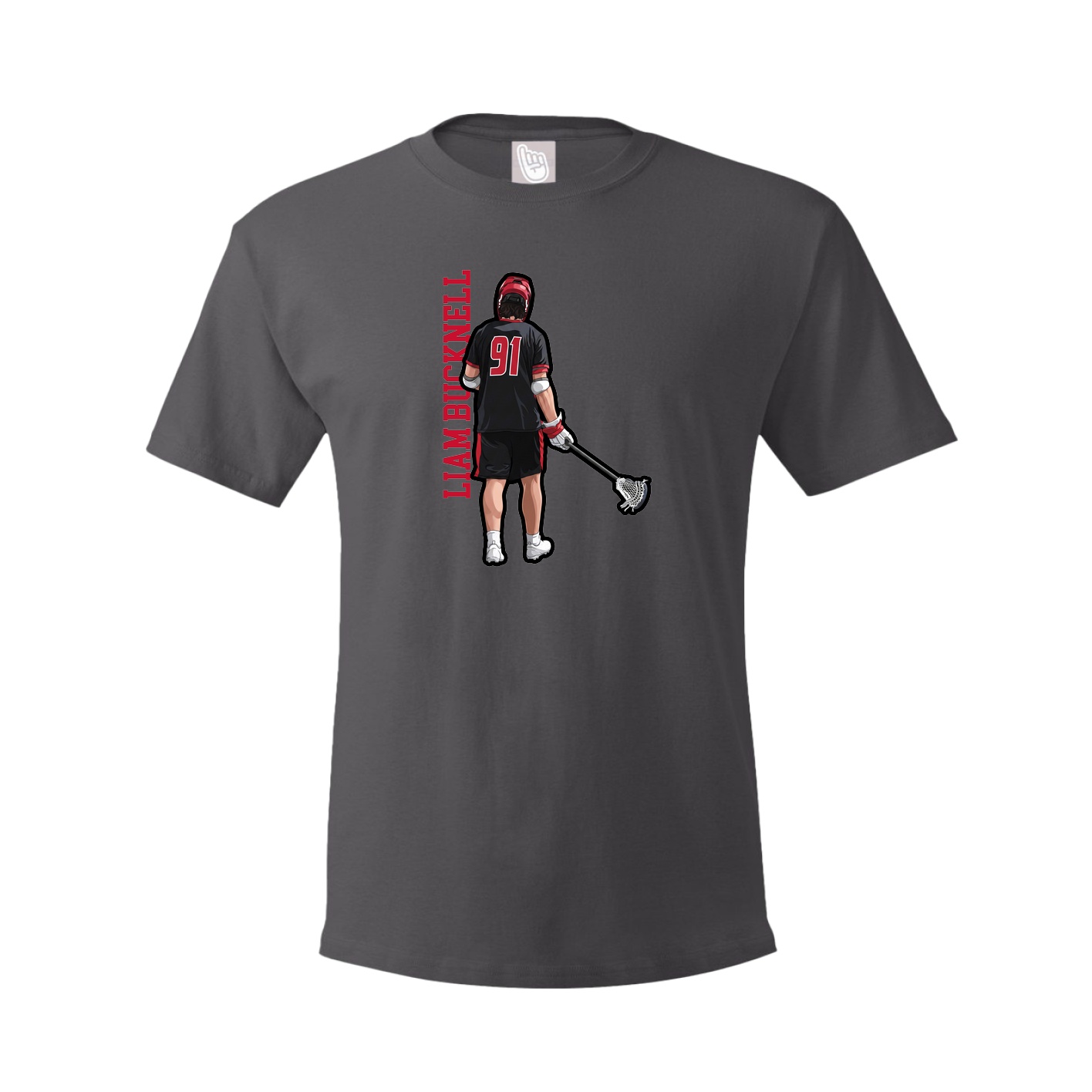 Tee — Name Vertical in Grey