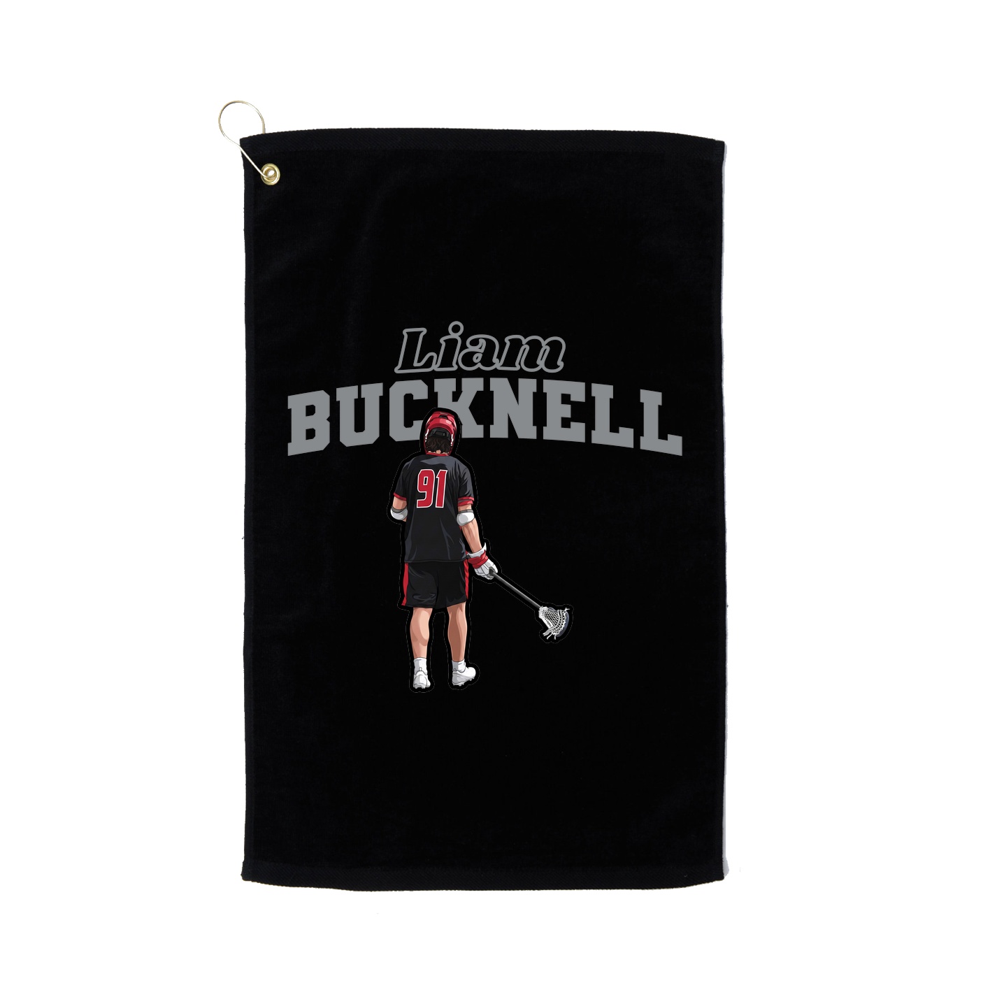 Golf Towel — Name Arch in Black