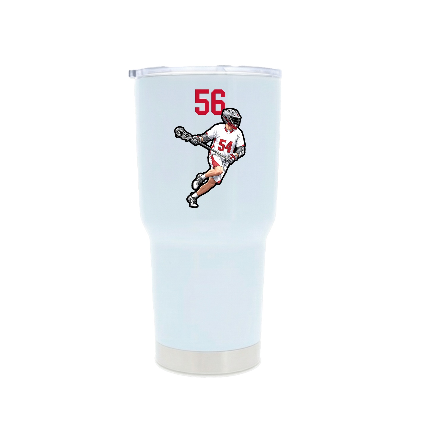 30oz Stainless Steel Tumbler — Number Top in White