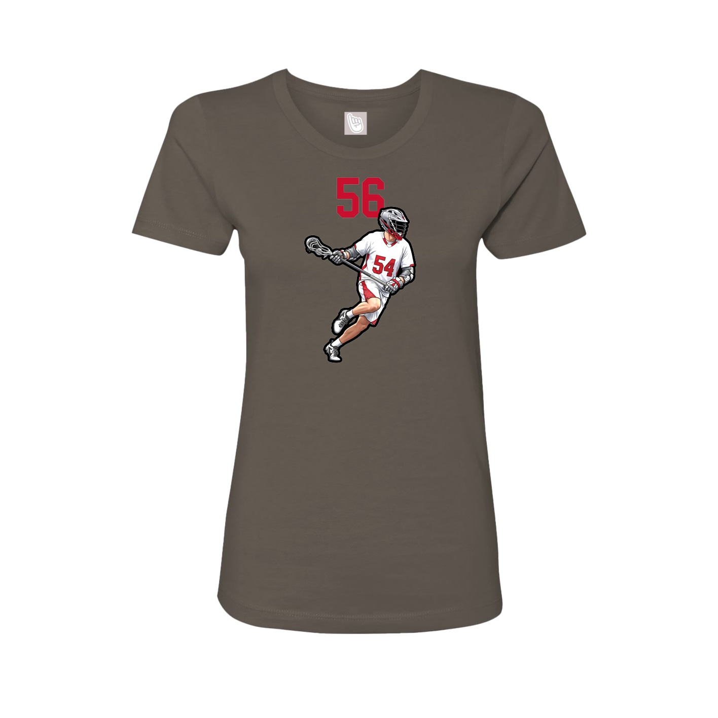Fitted Women's Tee — Number Top in Grey
