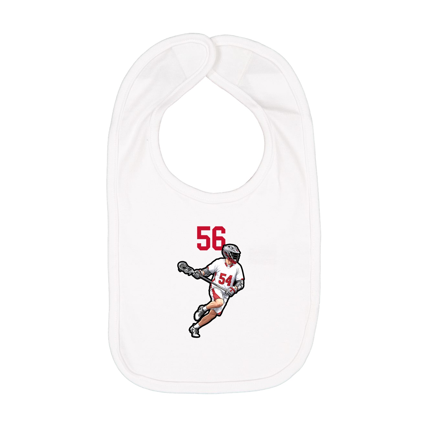 Infant Bib — Number Top in White