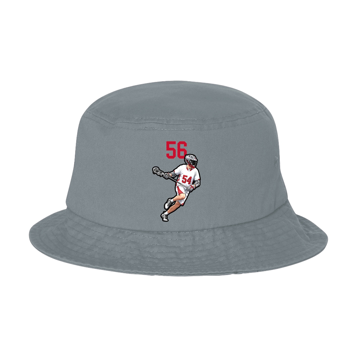 Bucket Cap — Number Top in Grey