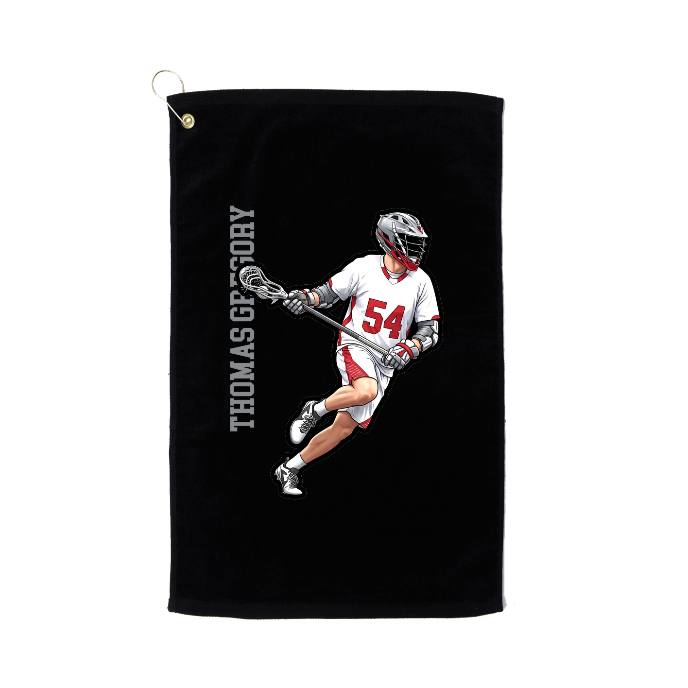 Golf Towel — Name Vertical in Black