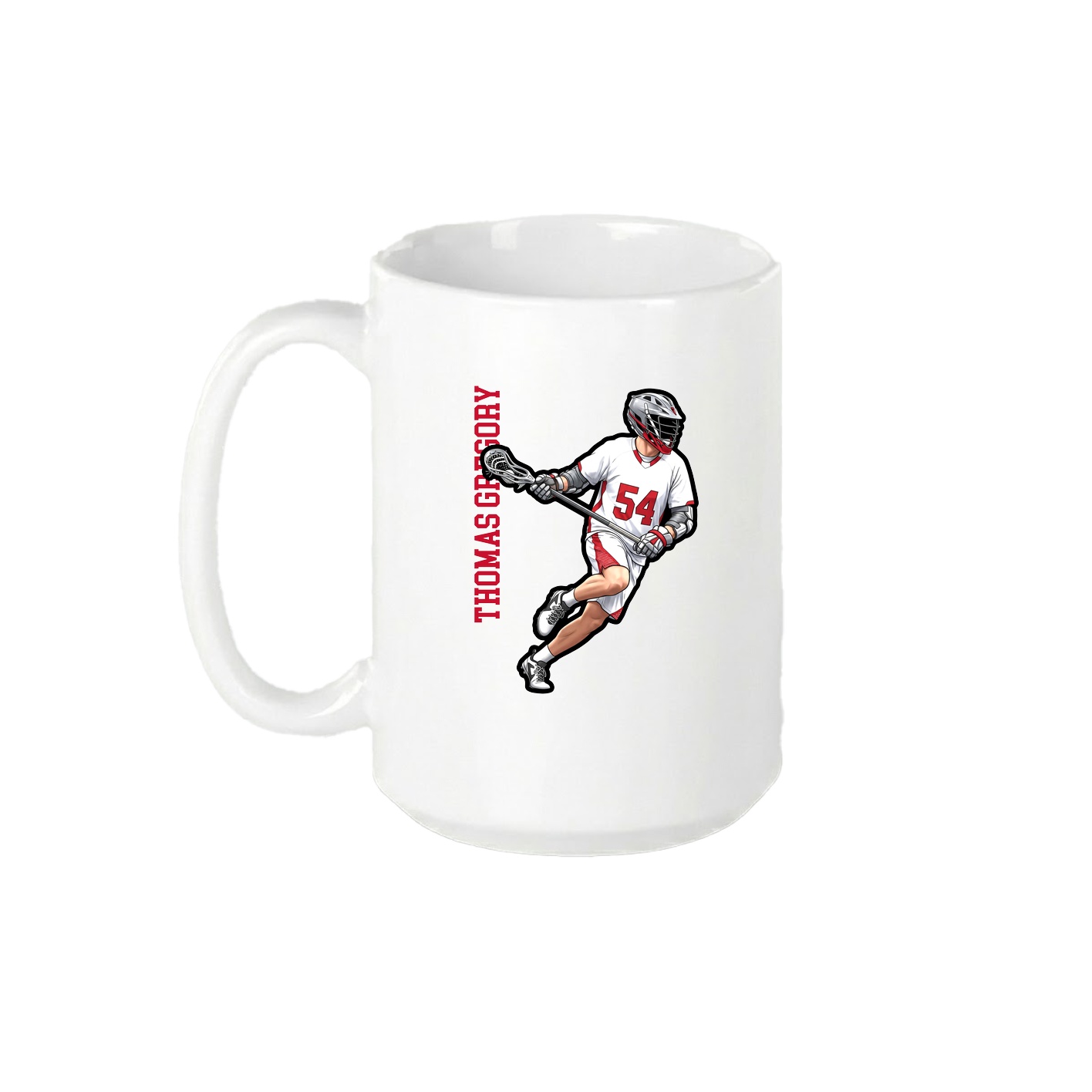 15oz Coffee Mug — Name Vertical in White