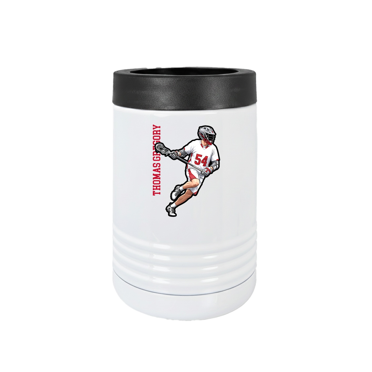 Beverage Holder — Name Vertical in White