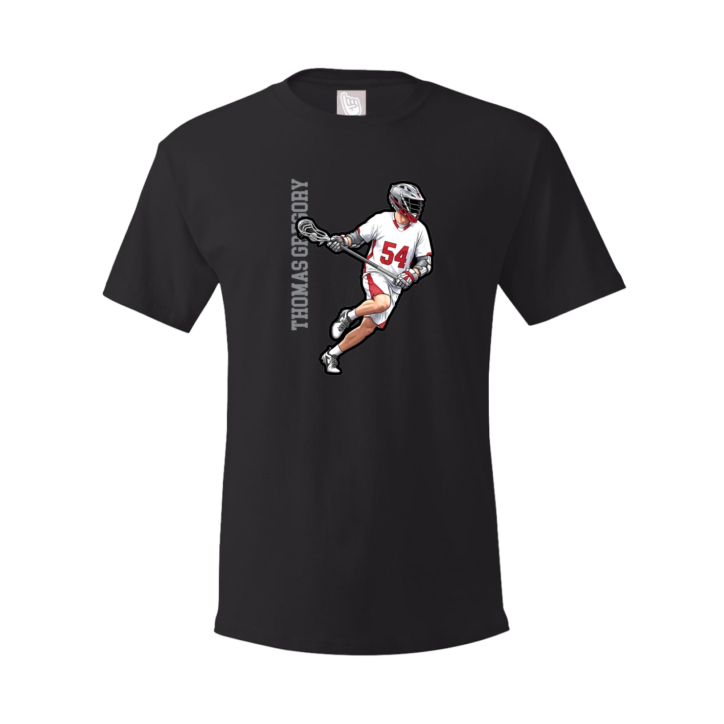 Youth Tee — Name Vertical in Black