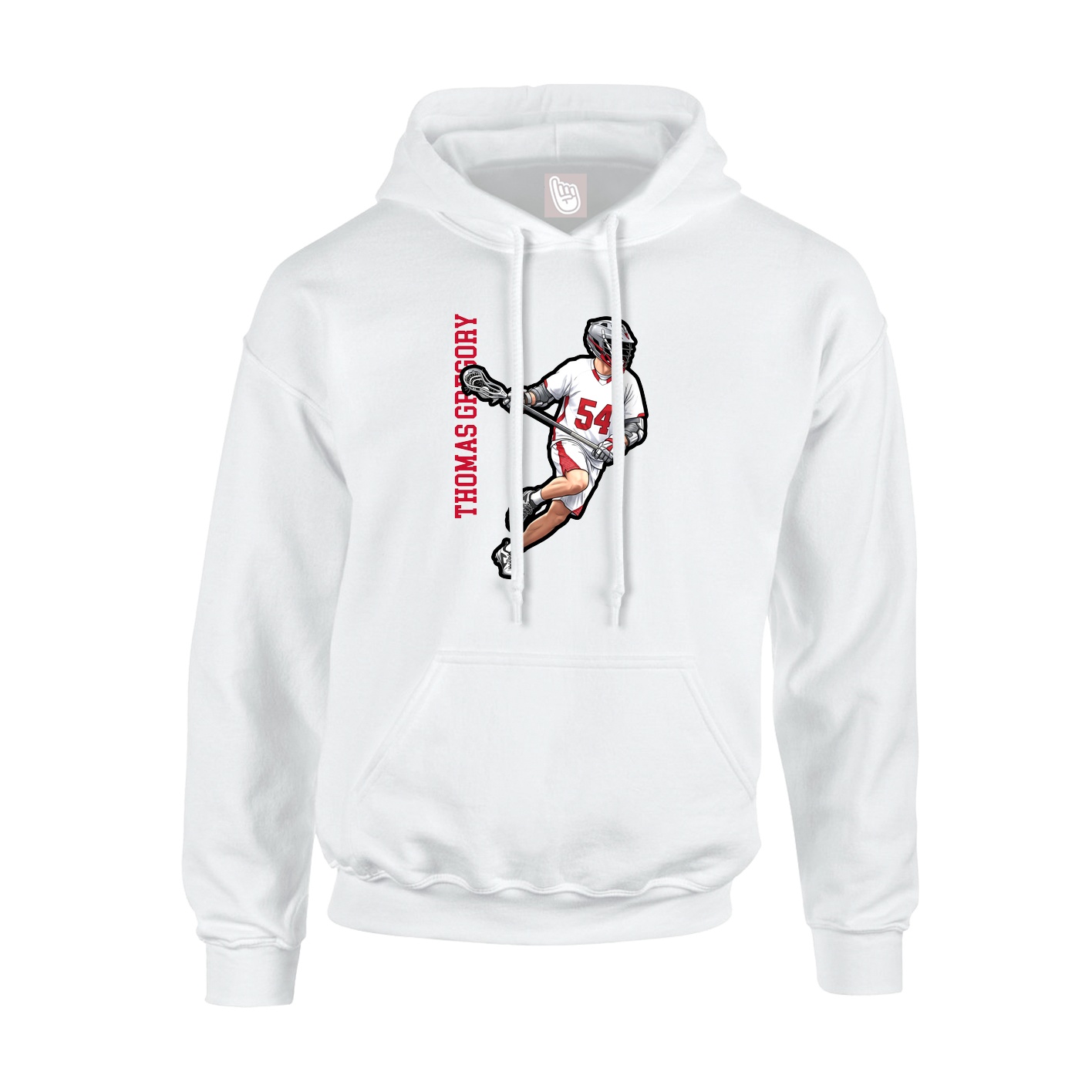 Hoodie — Name Vertical in White