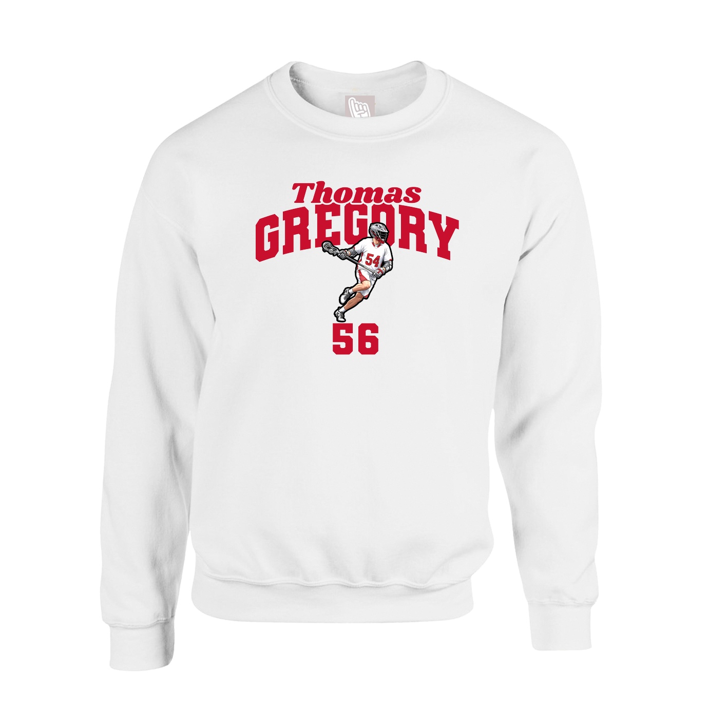 Fleece Crew — Signature Arch in White