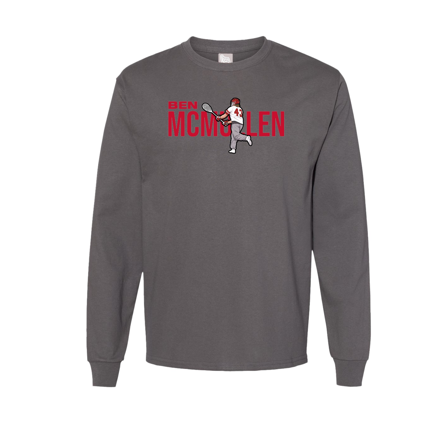 Long Sleeve Tee — Player Name in Grey