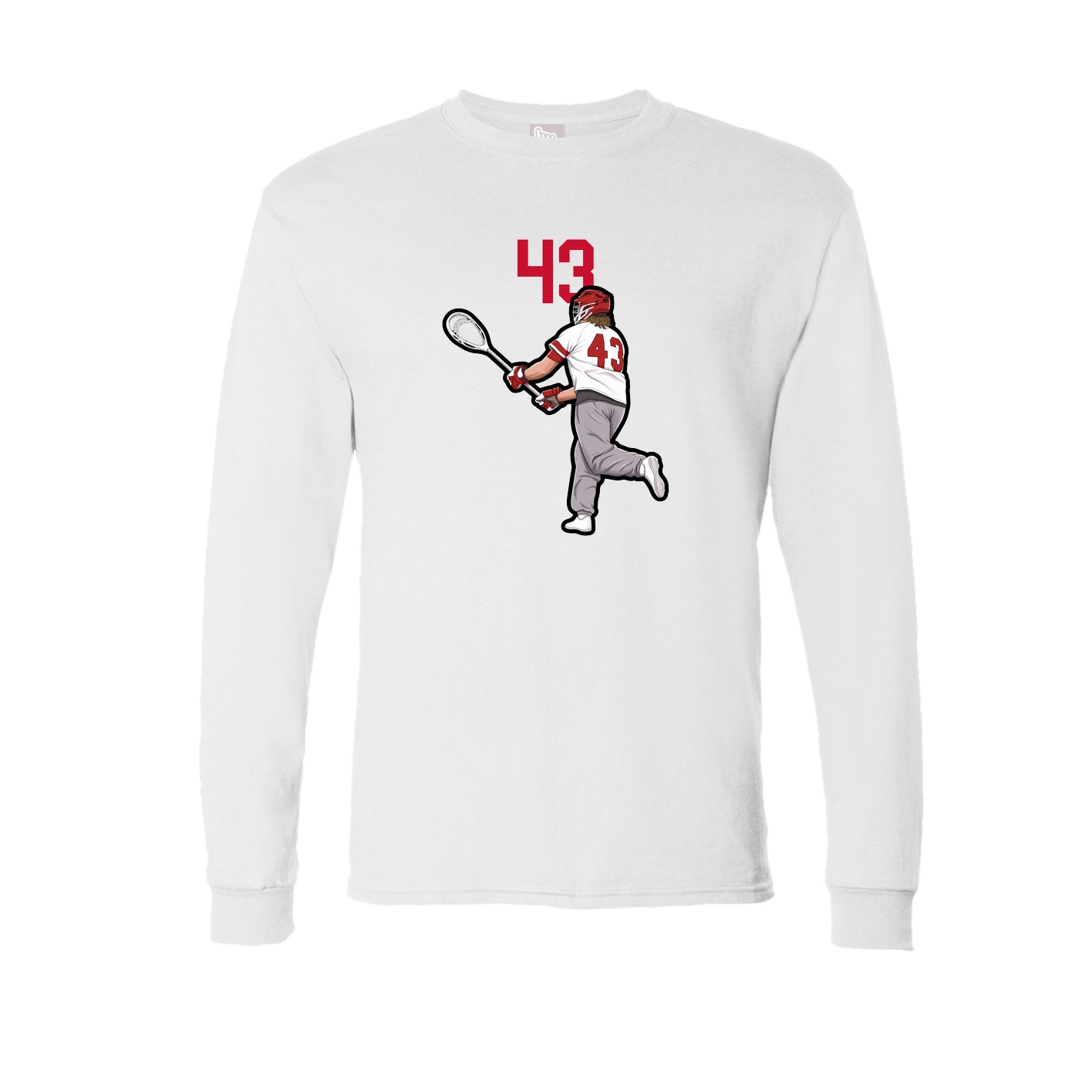Long Sleeve Tee — Number Top in White