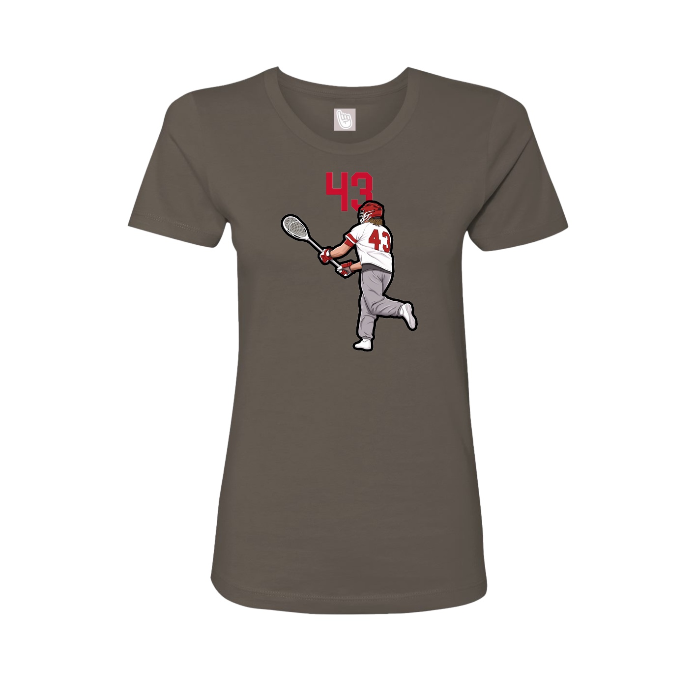 Fitted Women's Tee — Number Top in Grey