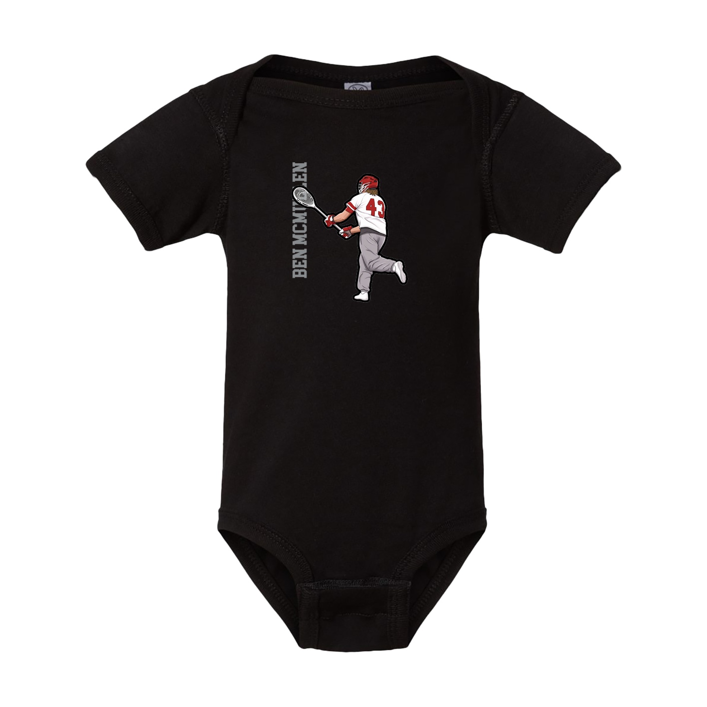 Baby Onesie — Name Vertical in Black