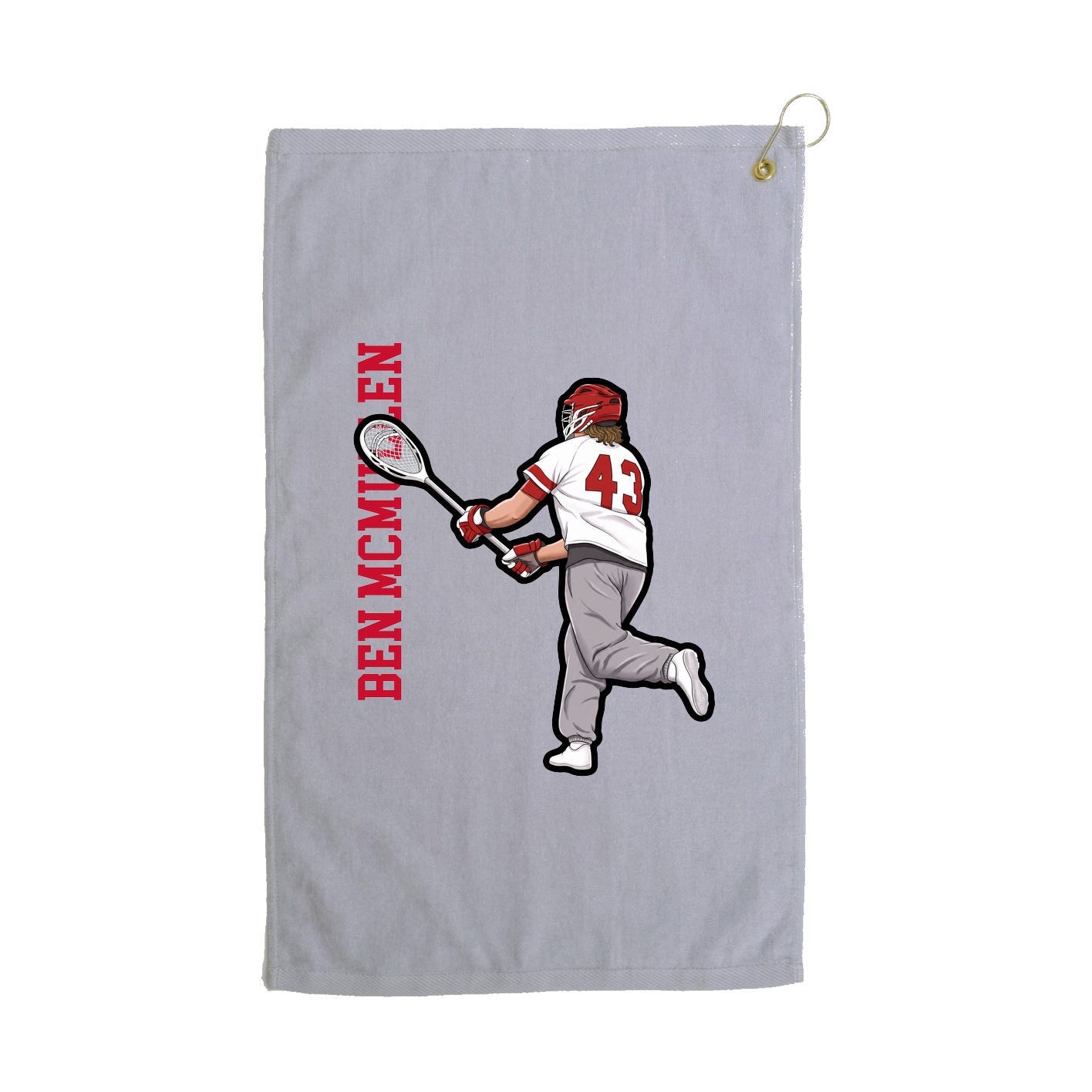 Golf Towel — Name Vertical in Grey