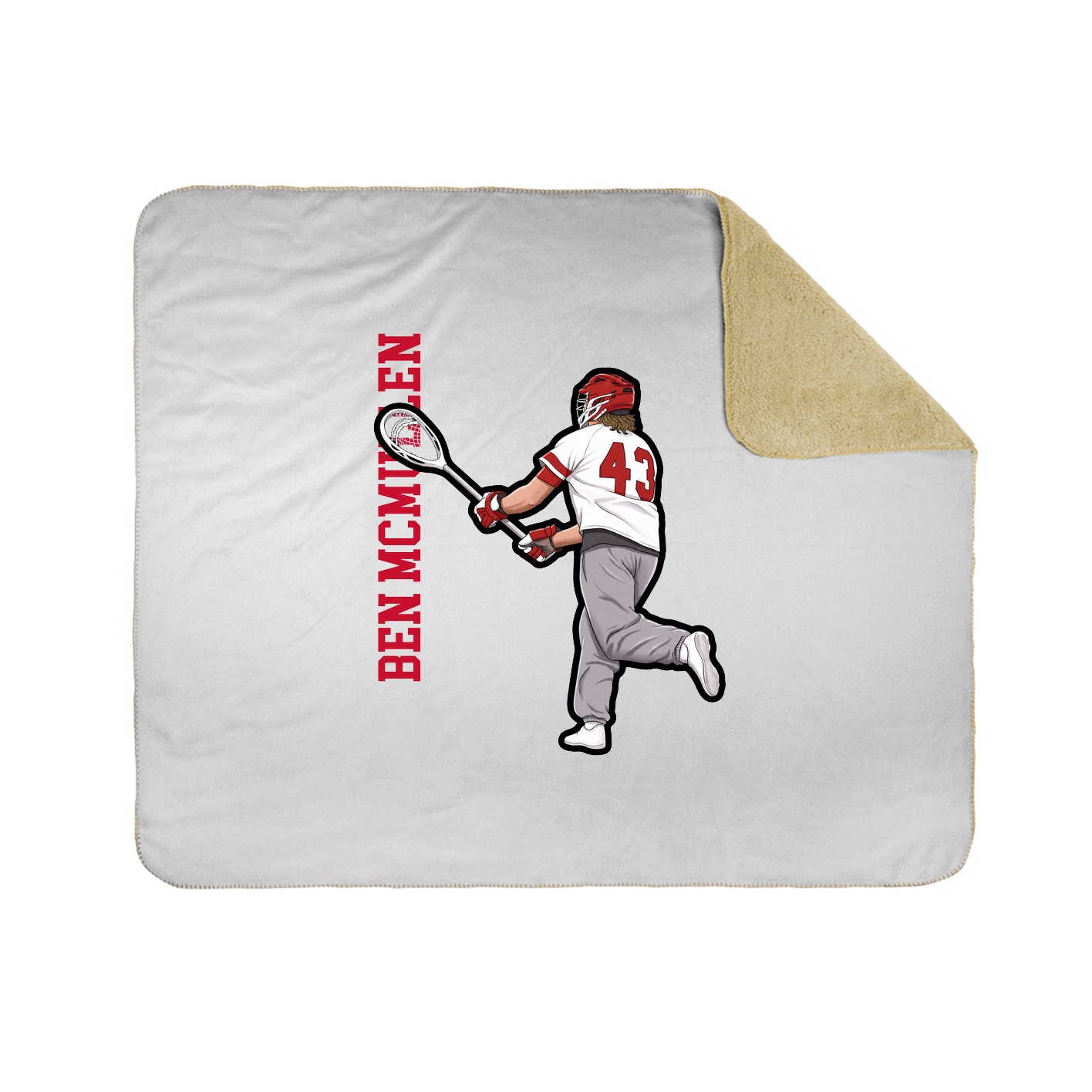 Throw Blanket — Name Vertical in White