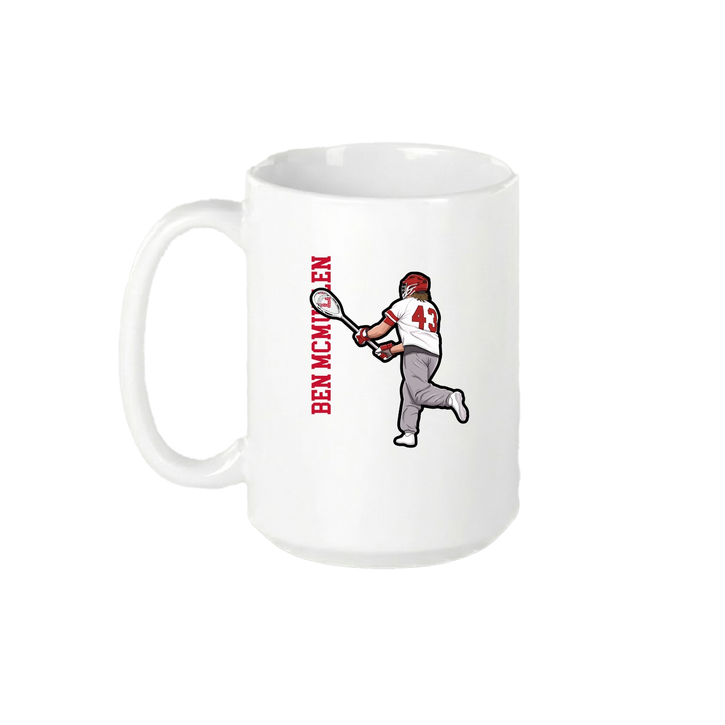 15oz Coffee Mug — Name Vertical in White