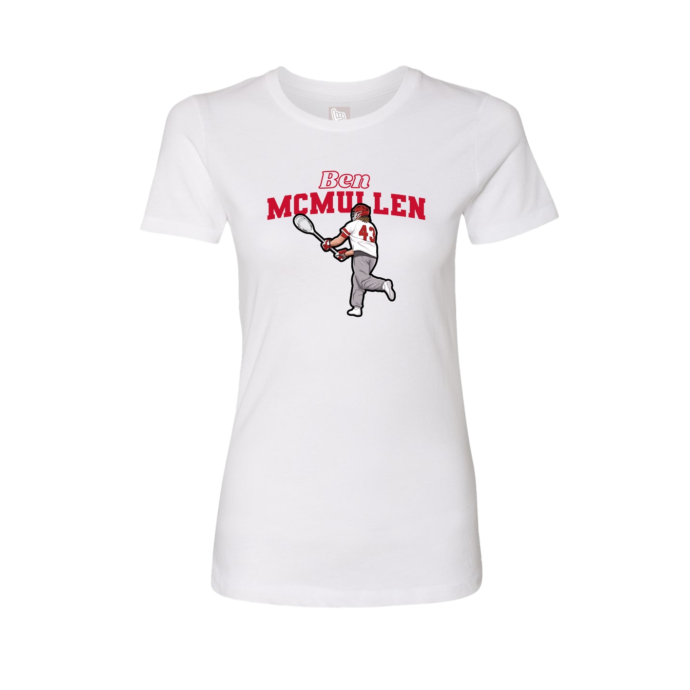 Fitted Women's Tee — Name Arch in White