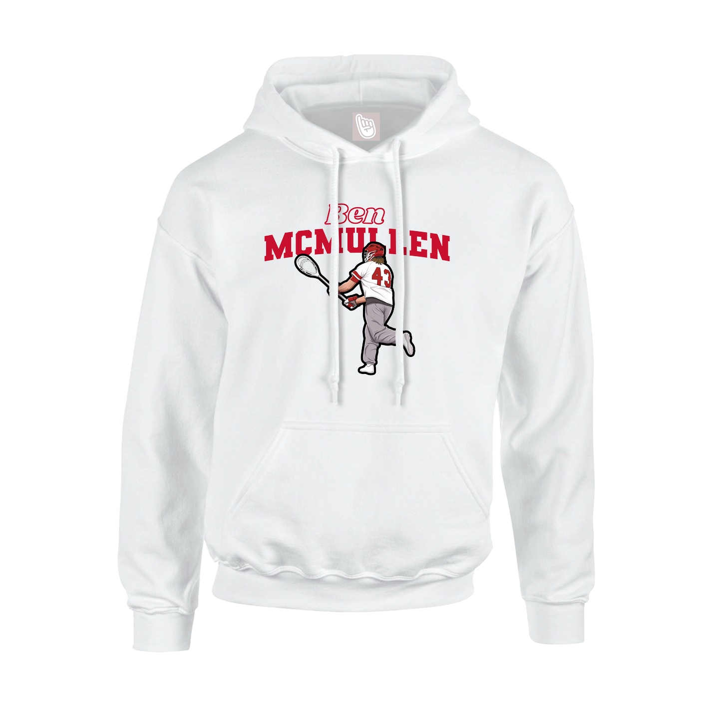 Youth Hoodie — Name Arch in White