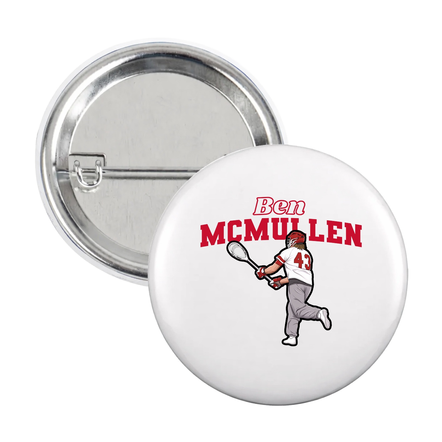 Game Day Button — Name Arch in White