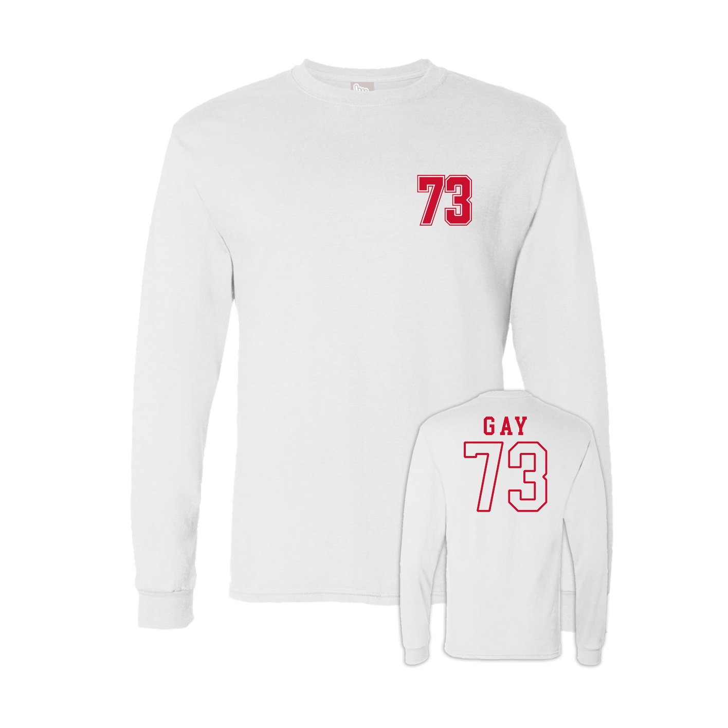 Long Sleeve Tee — Chest Back in White