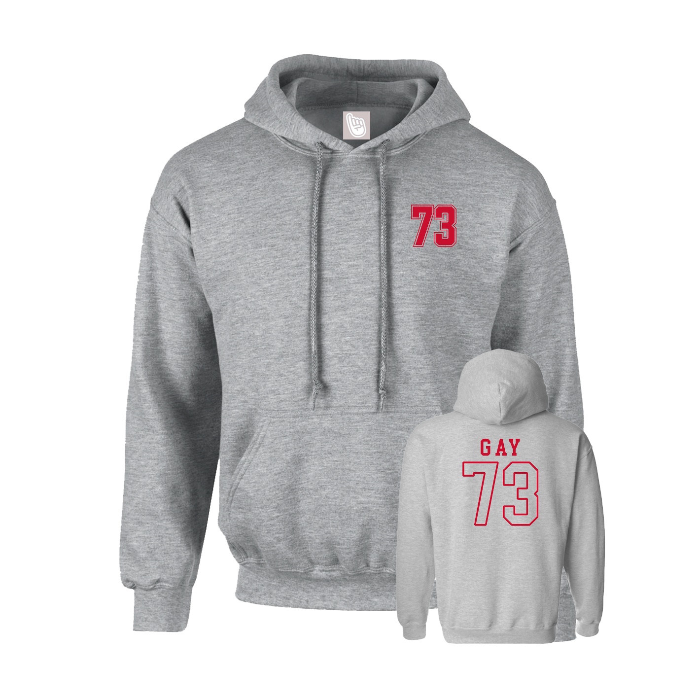 Hoodie — Chest Back in Grey