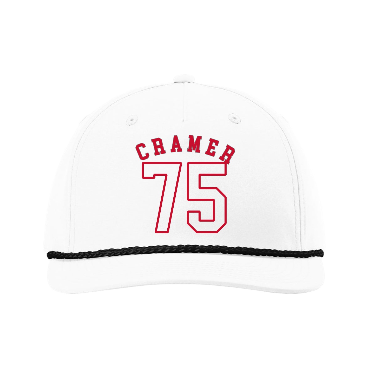 Five-Panel Classic Rope Cap — Shirsey Arch in White